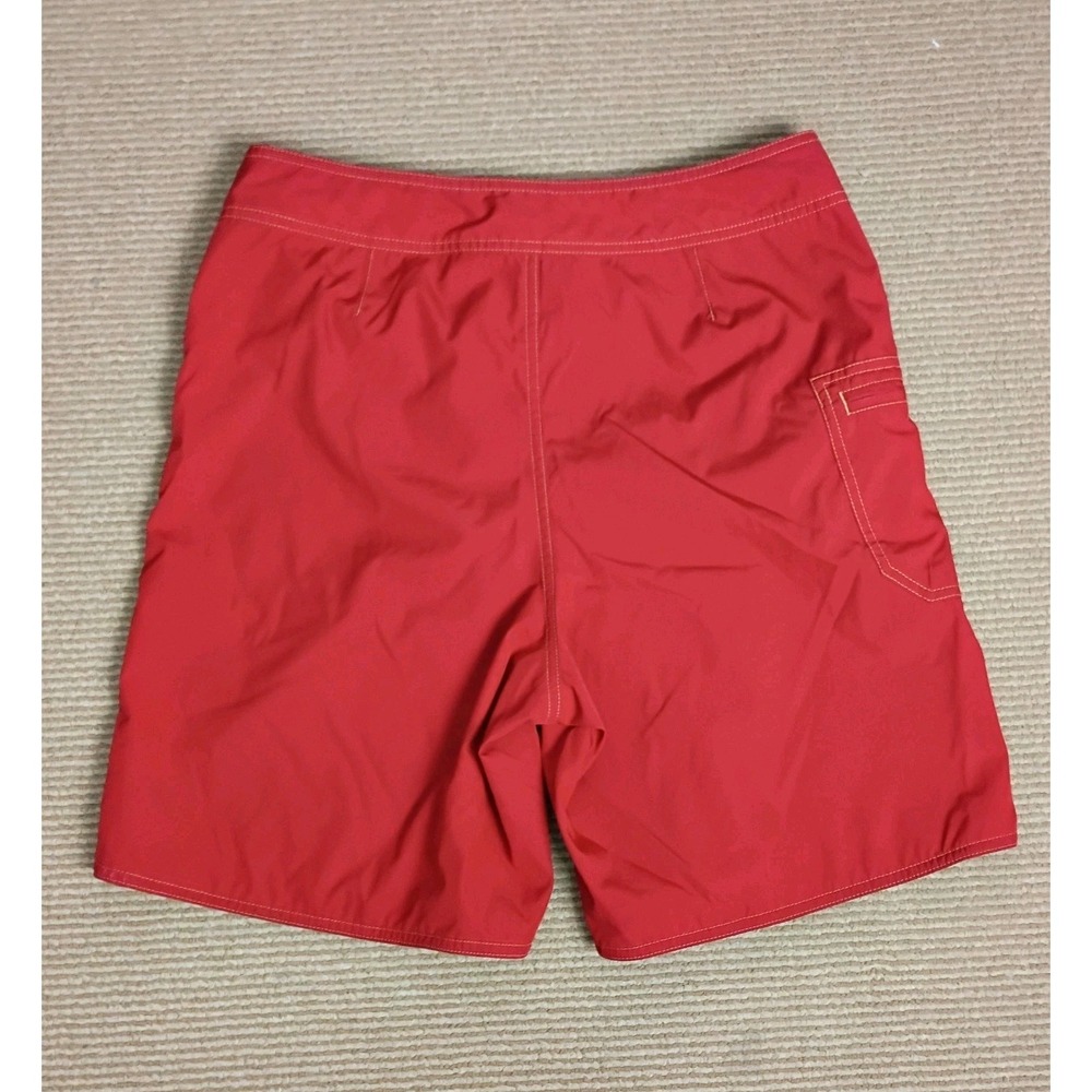 Patagonia Wavefarer Board Shorts Men Sz 32 Red Nylon Swim Trunks Side Zip Pocket - Picture 2 of 9